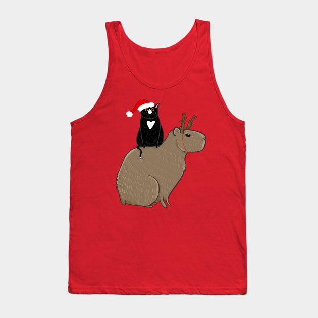 Capy Christmas! Tank Top by KilkennyCat Art